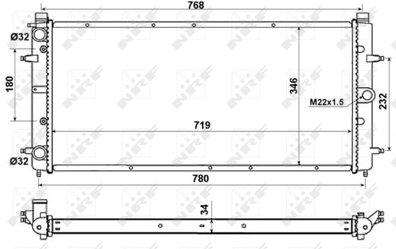Picture of NRF - 509514 - Radiator, engine cooling (Cooling System)