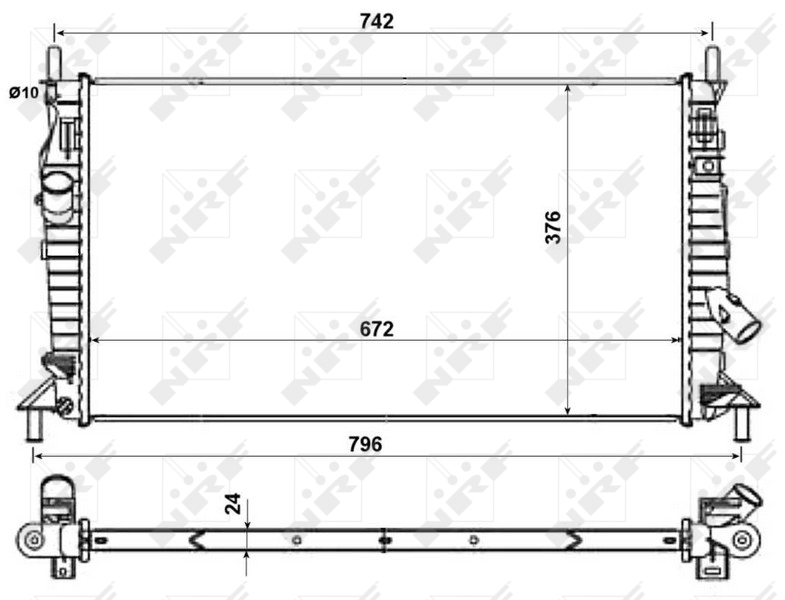 Picture of NRF - 55327 - Radiator, engine cooling (Cooling System)