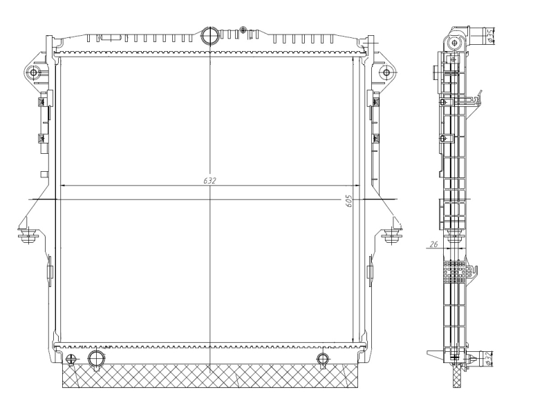 Picture of NRF - 560001 - Radiator, engine cooling (Cooling System)