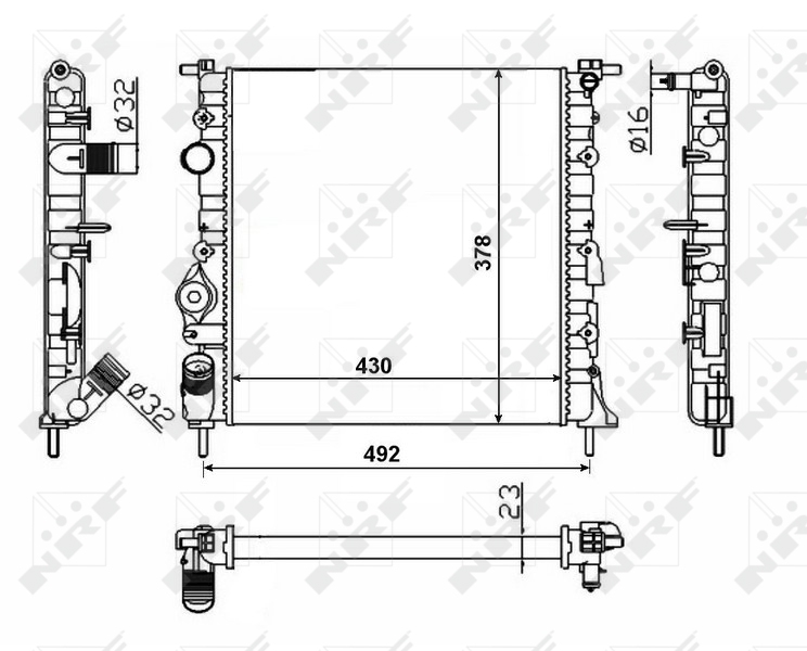 Picture of NRF - 58023 - Radiator, engine cooling (Cooling System)