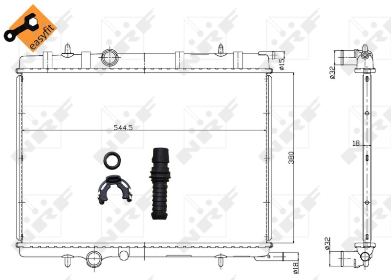 Picture of NRF - 58304 - Radiator, engine cooling (Cooling System)