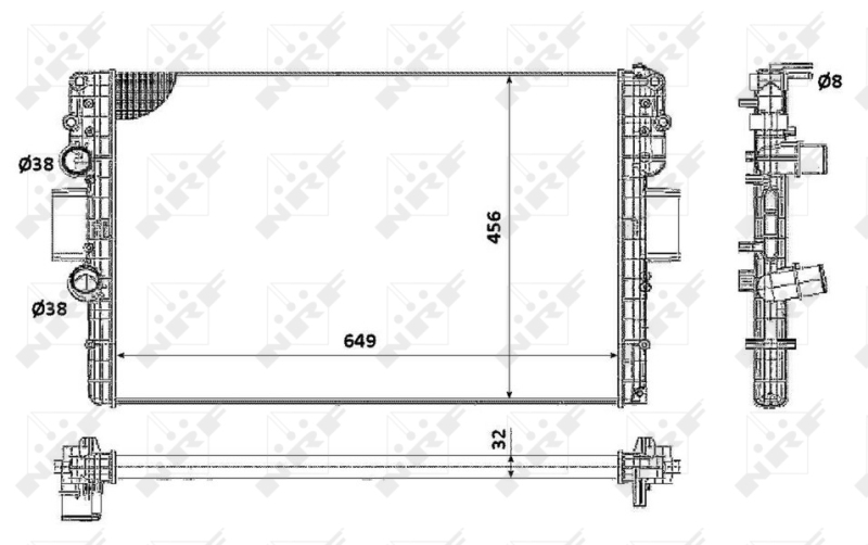 Picture of NRF - 58361 - Radiator, engine cooling (Cooling System)