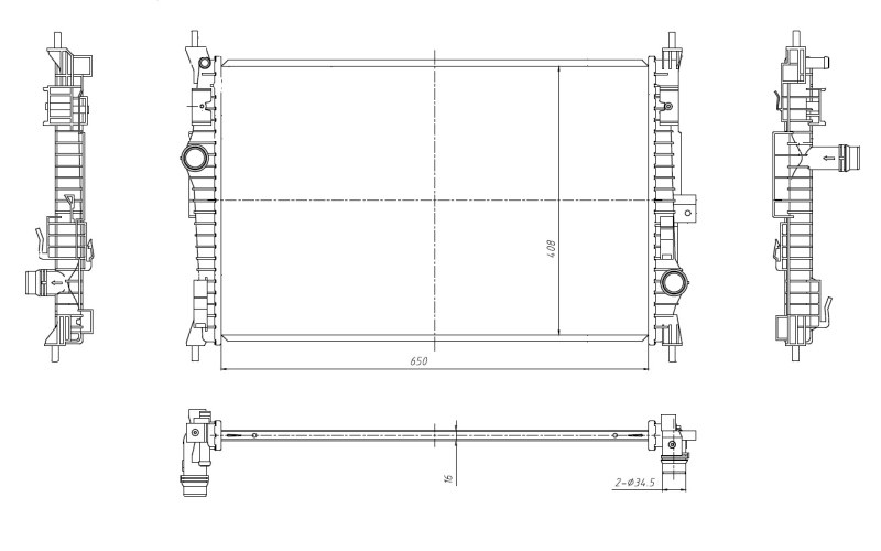 Picture of NRF - 59302 - Radiator, engine cooling (Cooling System)