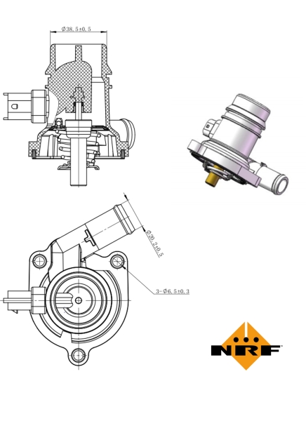 Picture of NRF - 725025 - Thermostat, coolant (Cooling System)