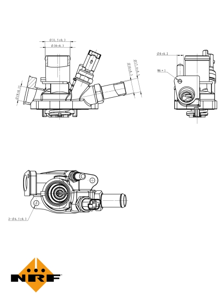 Picture of NRF - 725034 - Thermostat, coolant (Cooling System)
