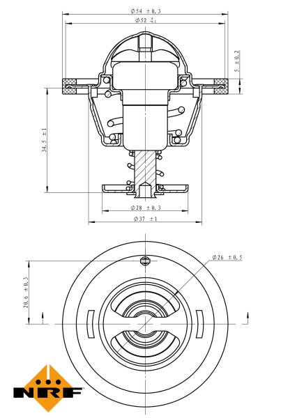 Picture of NRF - 725126 - Thermostat, coolant (Cooling System)