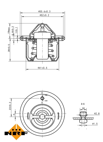Picture of NRF - 725152 - Thermostat, coolant (Cooling System)