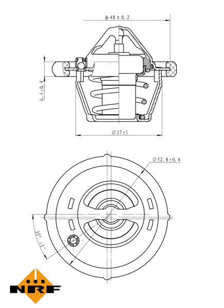 Picture of NRF - 725159 - Thermostat, coolant (Cooling System)