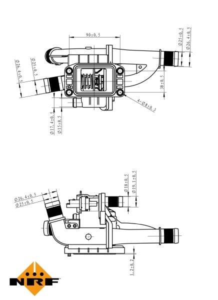 Picture of NRF - 725163 - Thermostat, coolant (Cooling System)