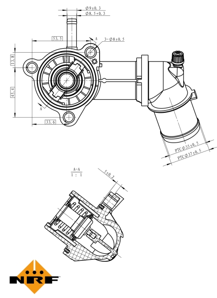 Picture of NRF - 725164 - Thermostat, coolant (Cooling System)