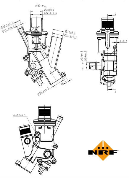 Picture of NRF - 725165 - Thermostat, coolant (Cooling System)