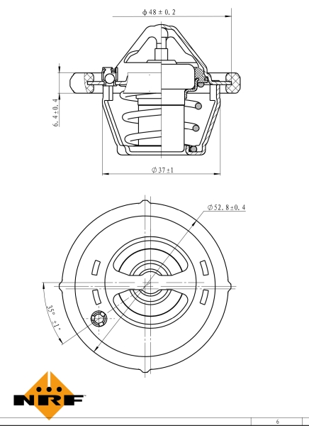 Picture of NRF - 725182 - Thermostat, coolant (Cooling System)