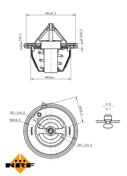 Picture of NRF - 725196 - Thermostat, coolant (Cooling System)