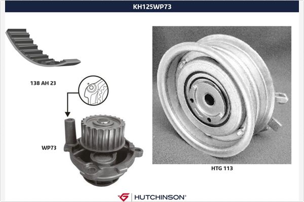 Picture of HUTCHINSON - KH 125WP73 - Water Pump & Timing Belt Set (Cooling System)