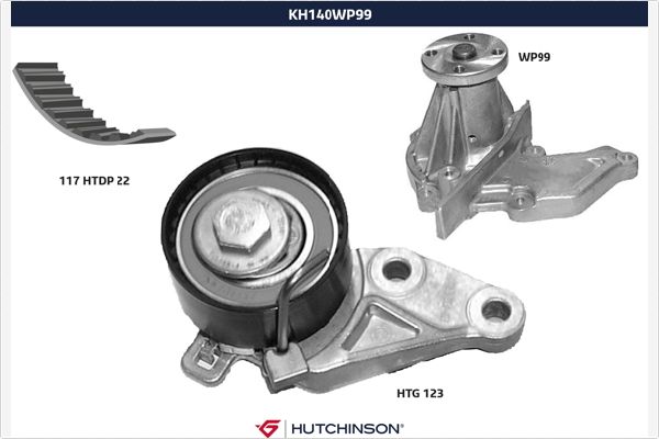 Picture of HUTCHINSON - KH 140WP99 - Water Pump & Timing Belt Set (Cooling System)