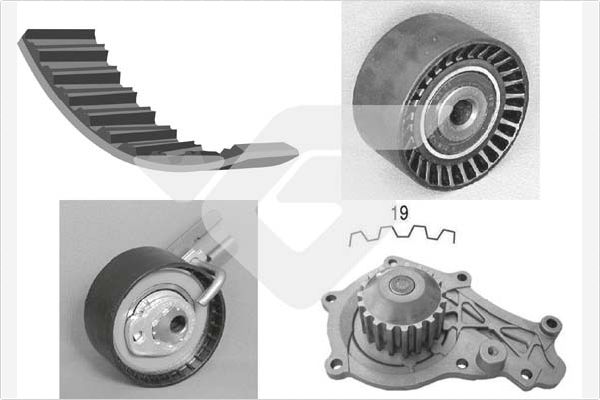 Picture of HUTCHINSON - KH 190WP64 - Water Pump & Timing Belt Set (Cooling System)