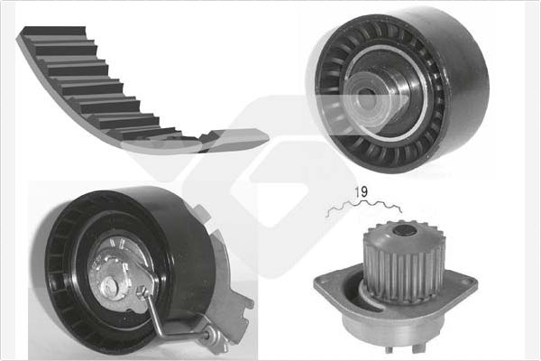 Picture of HUTCHINSON - KH 281WP37 - Water Pump & Timing Belt Set (Cooling System)