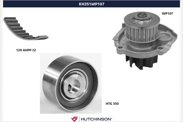 Picture of HUTCHINSON - KH 351WP107 - Water Pump & Timing Belt Set (Cooling System)