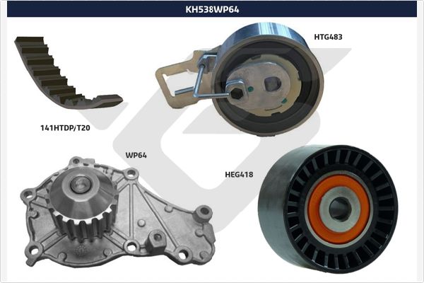 Picture of HUTCHINSON - KH 538WP64 - Water Pump & Timing Belt Set (Cooling System)