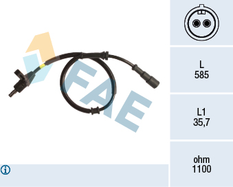 Picture of FAE - 78165 - Sensor, wheel speed (Brake System)