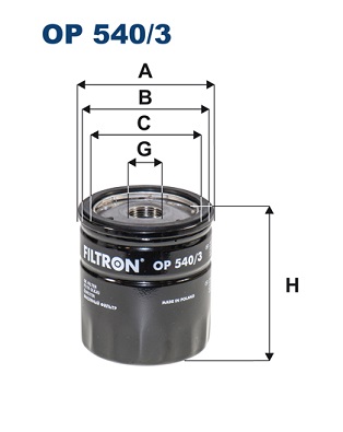 FILTRON - OP 540/3 - Filter za ulje (Podmazivanje)