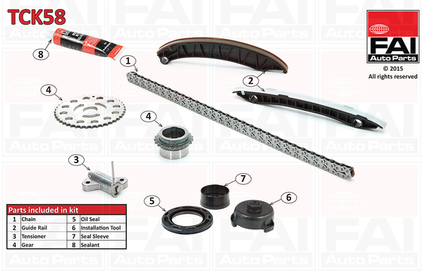 FAI AutoParts - TCK58 - Garnitura razvodnog lanca (Sistem upravljanja motorom)