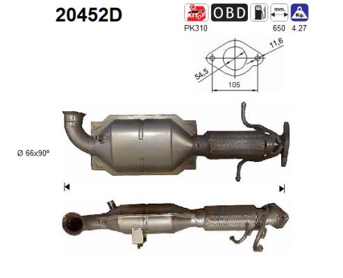 Picture of AS - 20452D - Catalytic Converter (Exhaust System)