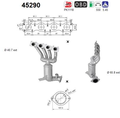 Picture of AS - 45290 - Catalytic Converter (Exhaust System)