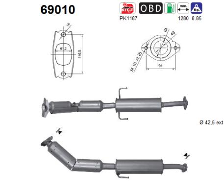 Picture of AS - 69010 - Catalytic Converter (Exhaust System)