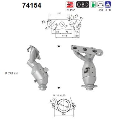Picture of AS - 74154 - Catalytic Converter (Exhaust System)