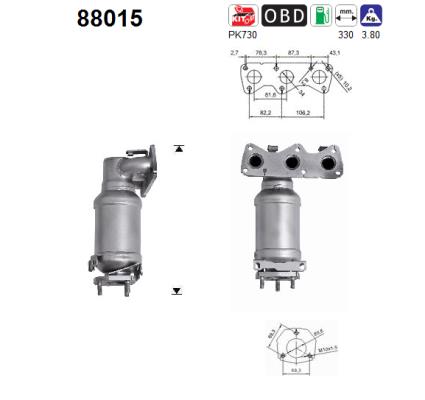 Picture of AS - 88015 - Catalytic Converter (Exhaust System)