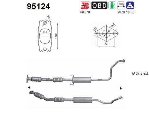 Picture of AS - 95124 - Catalytic Converter (Exhaust System)