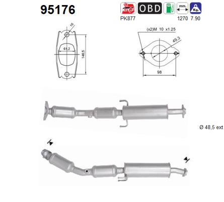 Picture of AS - 95176 - Catalytic Converter (Exhaust System)