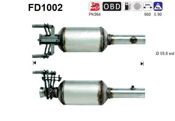 Picture of AS - FD1002 - Soot/Particulate Filter, exhaust system (Exhaust System)