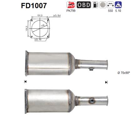 Picture of AS - FD1007 - Soot/Particulate Filter, exhaust system (Exhaust System)