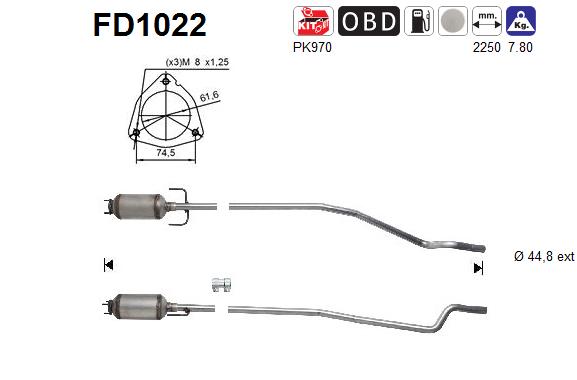 Picture of AS - FD1022 - Soot/Particulate Filter, exhaust system (Exhaust System)