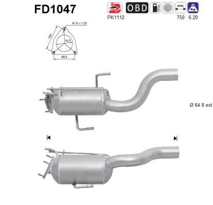 Picture of AS - FD1047 - Soot/Particulate Filter, exhaust system (Exhaust System)