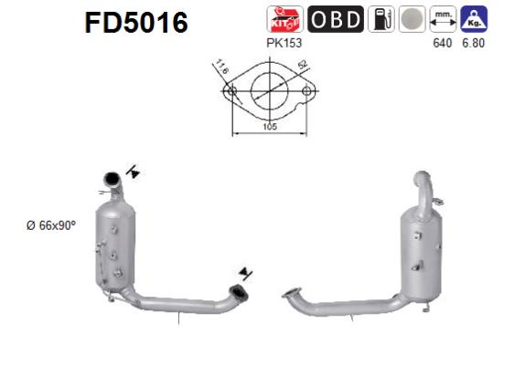 Picture of AS - FD5016 - Soot/Particulate Filter, exhaust system (Exhaust System)