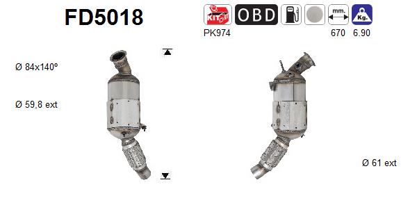 Picture of AS - FD5018 - Soot/Particulate Filter, exhaust system (Exhaust System)