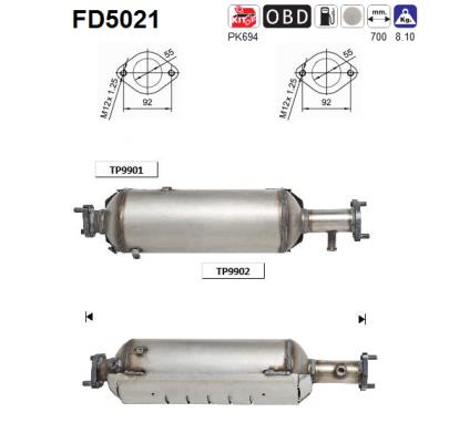 Picture of AS - FD5021 - Soot/Particulate Filter, exhaust system (Exhaust System)