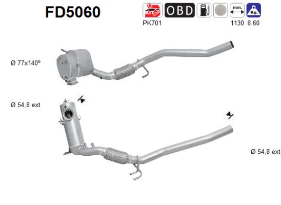 Picture of AS - FD5060 - Soot/Particulate Filter, exhaust system (Exhaust System)