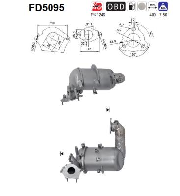 Picture of AS - FD5095 - Soot/Particulate Filter, exhaust system (Exhaust System)