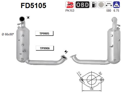 Picture of AS - FD5105 - Soot/Particulate Filter, exhaust system (Exhaust System)