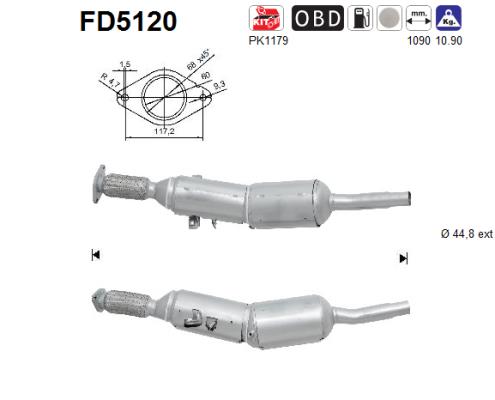 Picture of AS - FD5120 - Soot/Particulate Filter, exhaust system (Exhaust System)