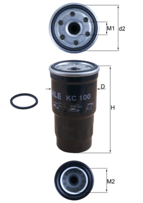 MAHLE filter nafte TOYOTA KC 100D COROLLA 2.0 D4-D 00->