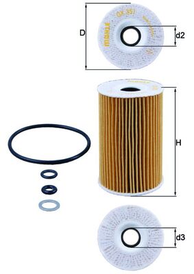 MAHLE filter ulja HYUNDAI OX 351D I-20,I-30 1.6CRDI 07->