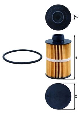MAHLE filter nafte FIAT KX 208D DUCATO 2.8JTD 02-> ,DOBLO 1.3JTD 04->