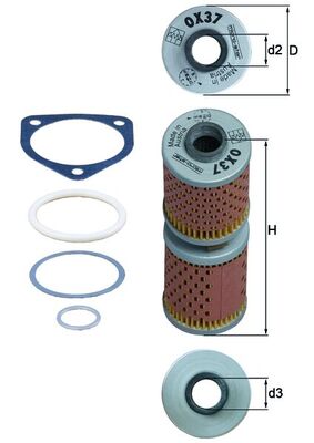 MAHLE moto filter ulja BMW OX37D R SERIJA 2 DIJELNI SA BRTVAMA