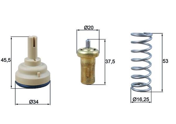 Picture of Thermostat - MAHLE - TX 181 95D