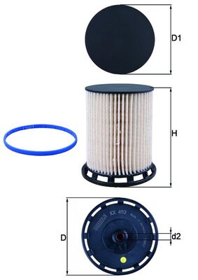 MAHLE filter nafte VW KX 493D TOUREG 3.0 TDI AUDI Q7 15->